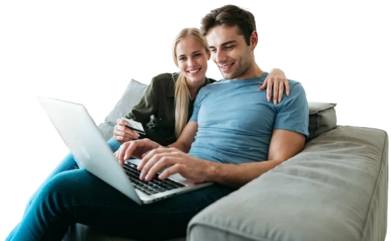 Couple with Laptop